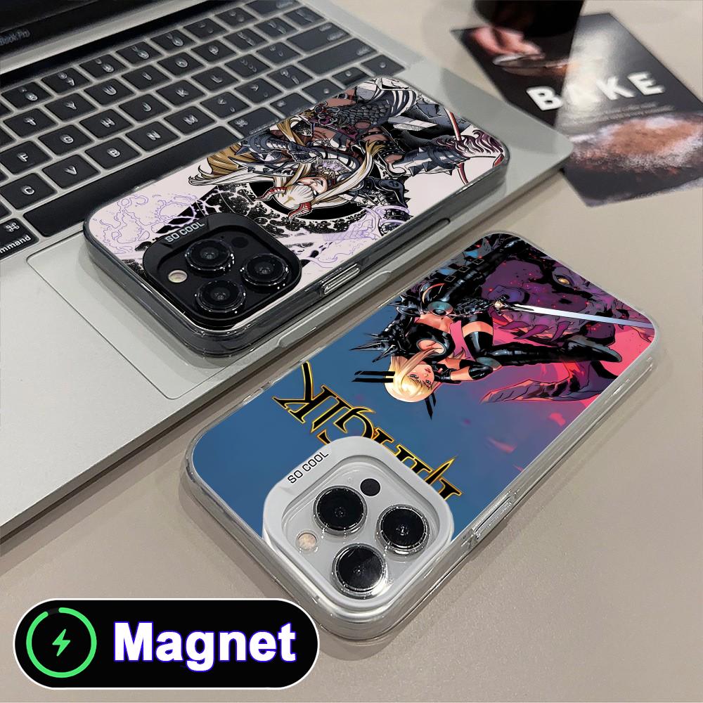 Apple Iphone 15 - Cover Magnetica Colorata Argento Magik Illyana