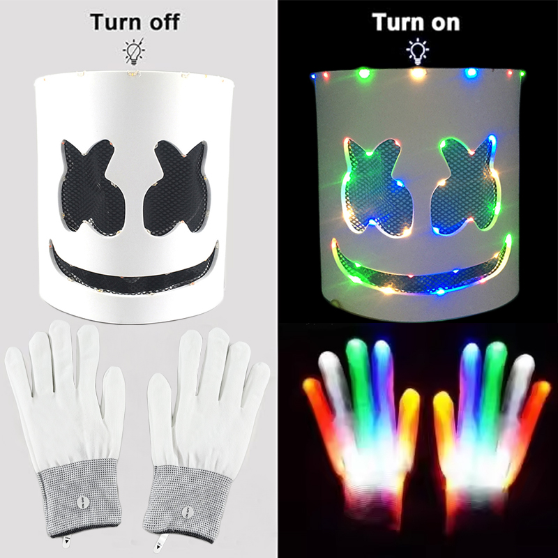 Led Gloves Music - Maschera e guanti luminosi a LED